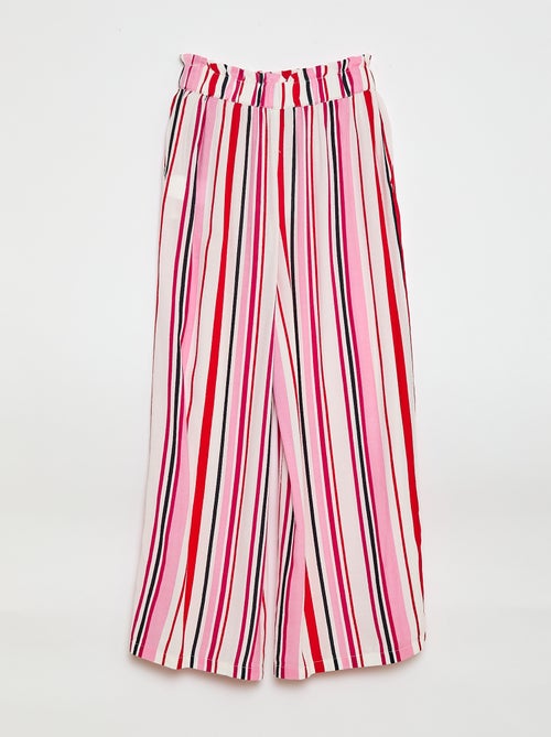 Pantaloni ampi a fantasia con elastico in vita - Kiabi