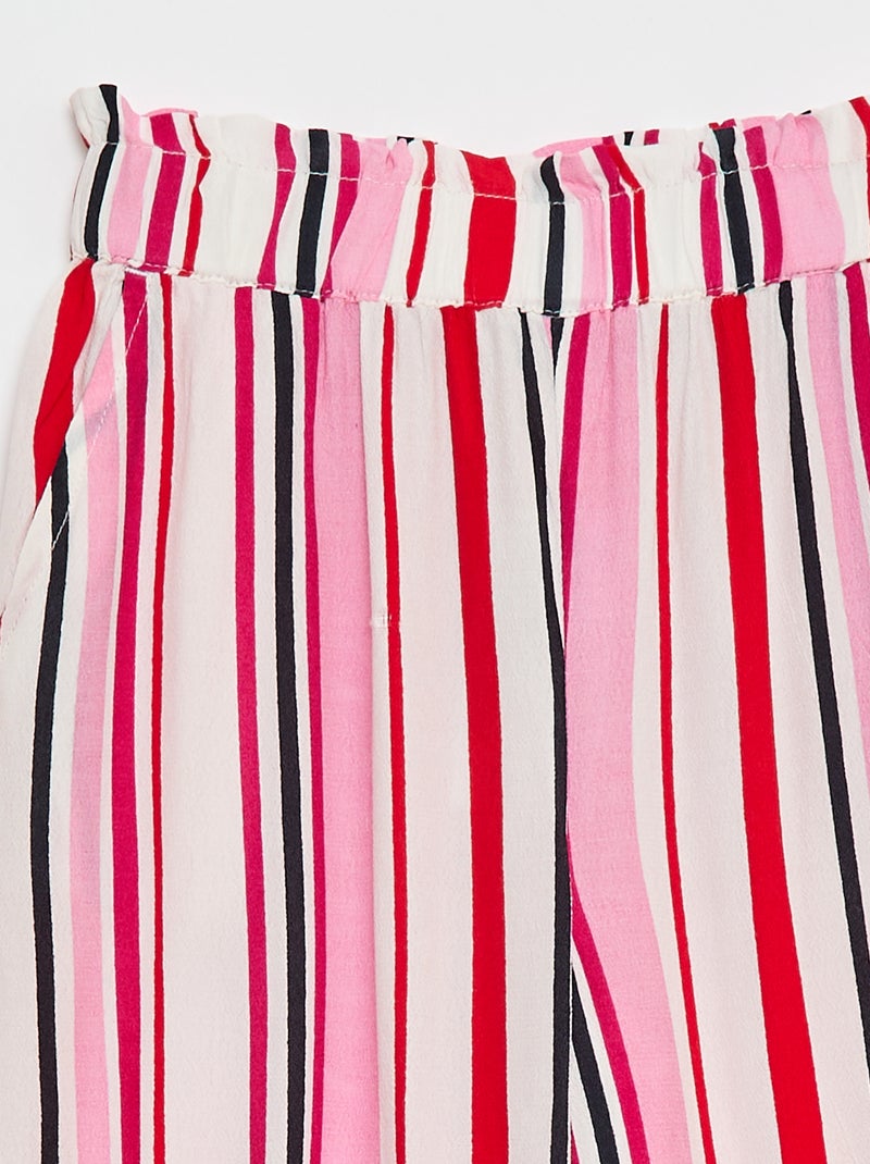 Pantaloni ampi a fantasia con elastico in vita Bianco - Kiabi