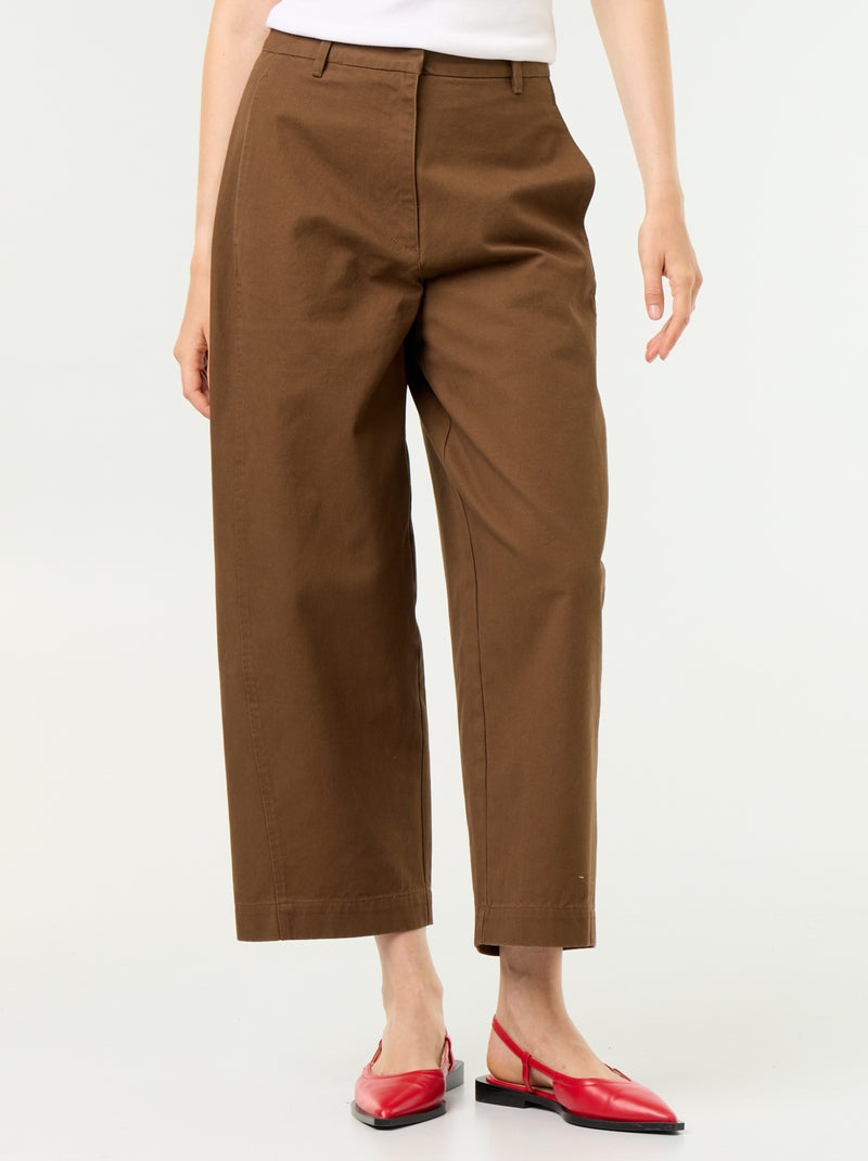 Pantaloni ampi a forma barrel Marrone - Kiabi
