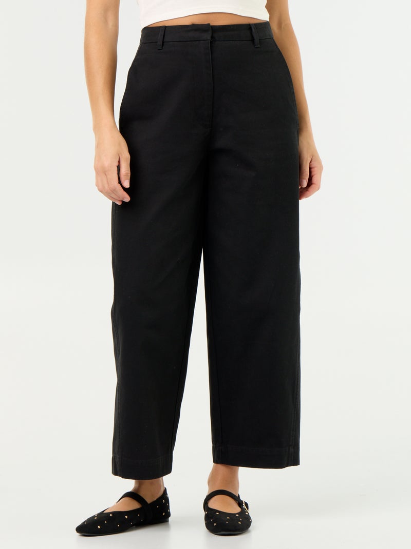 Pantaloni ampi a forma barrel Nero - Kiabi