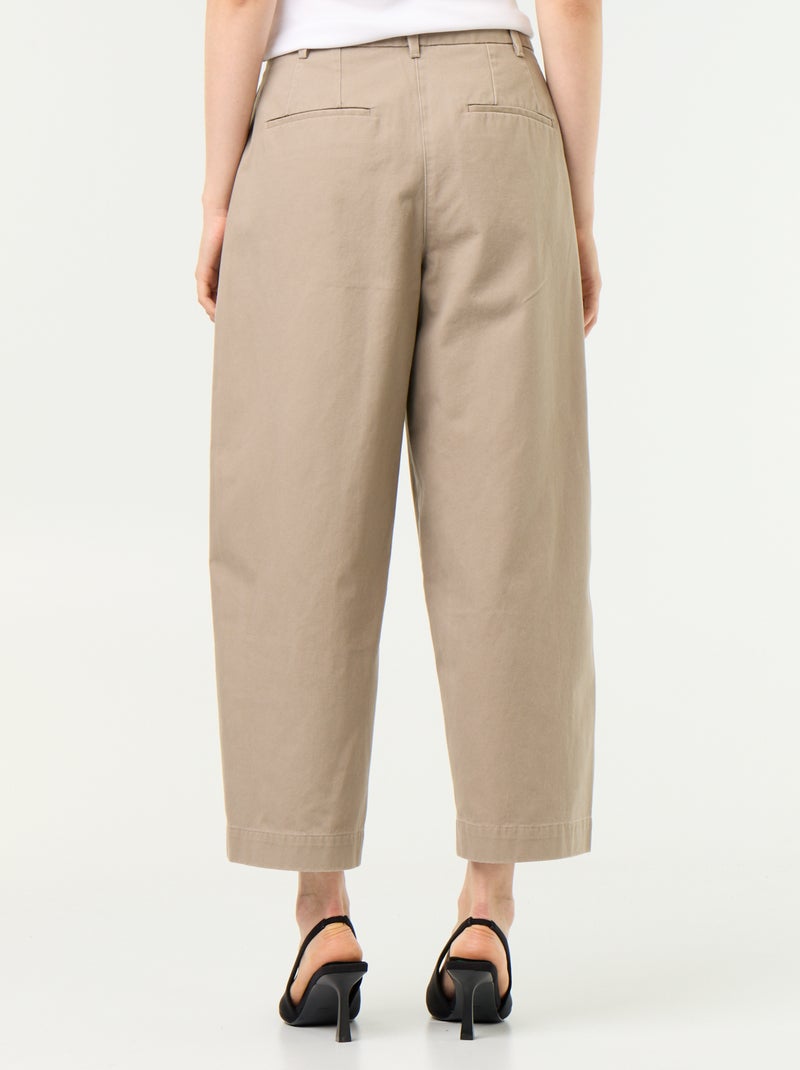 Pantaloni ampi a forma barrel Tortora - Kiabi