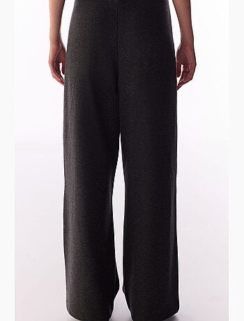 Pantaloni ampi a gamba larga con motivo mélange caldo penti