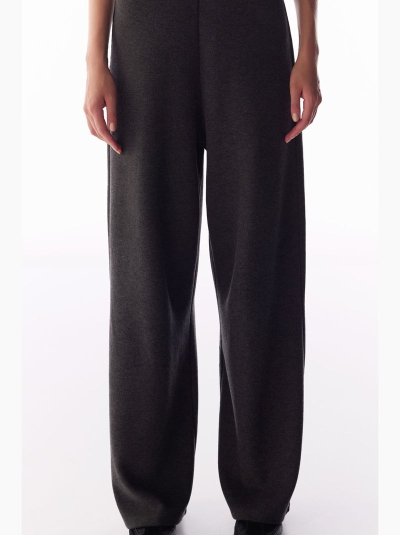Pantaloni ampi a gamba larga con motivo mélange caldo penti Grigio nero - Kiabi
