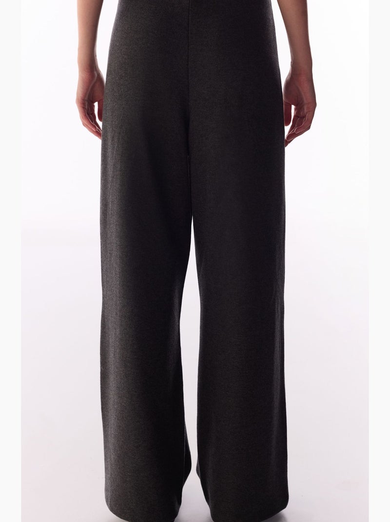 Pantaloni ampi a gamba larga con motivo mélange caldo penti Grigio nero - Kiabi