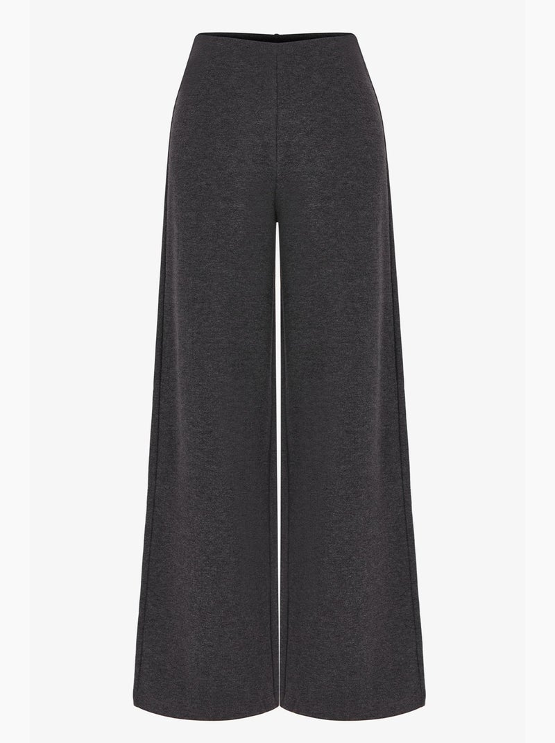 Pantaloni ampi a gamba larga con motivo mélange caldo penti Grigio nero - Kiabi