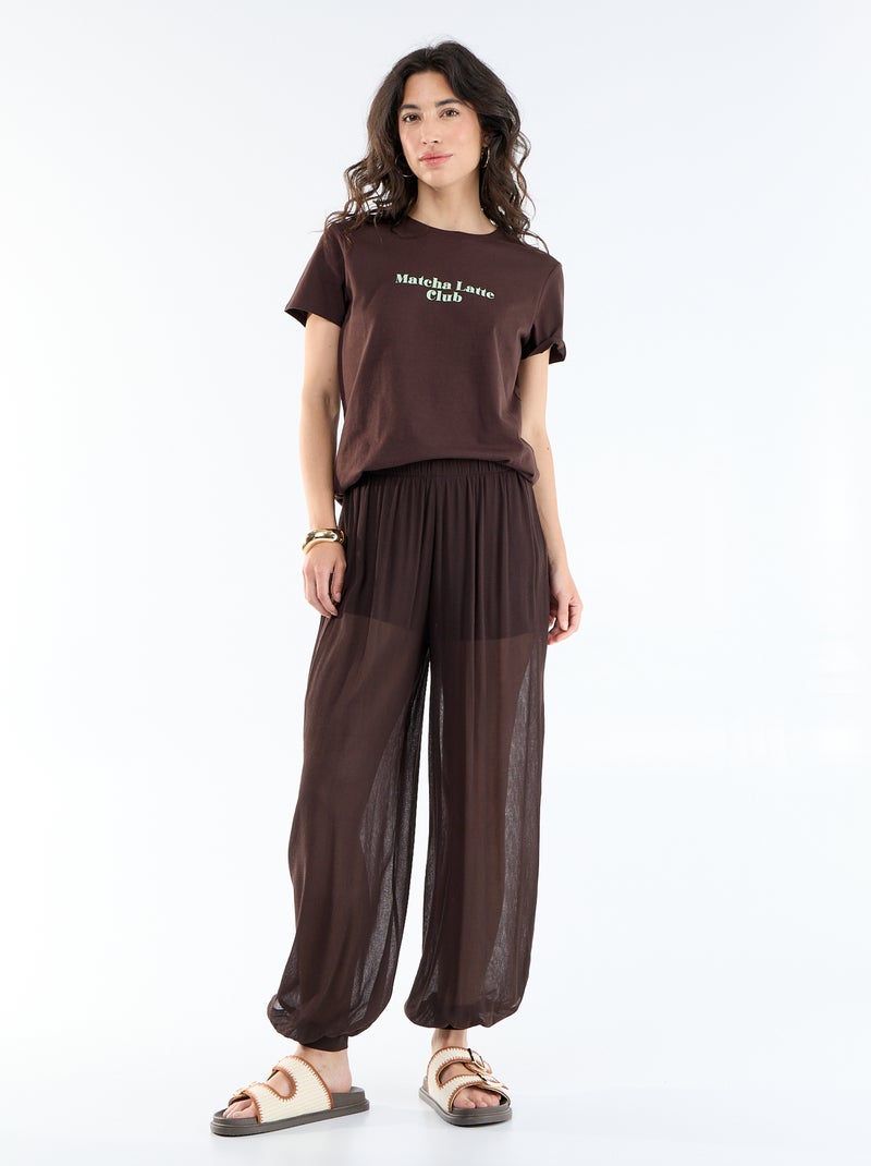 Pantaloni ampi a palloncino Marrone - Kiabi