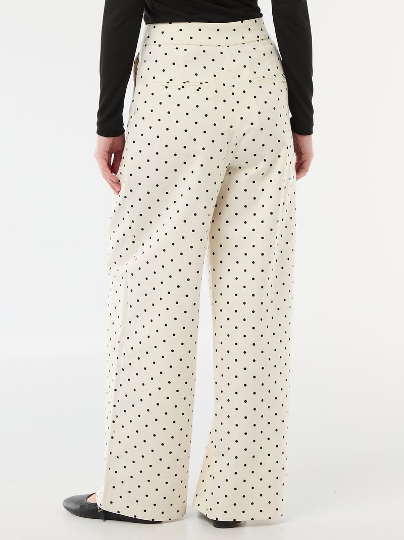 Pantaloni ampi a pois Bianco - Kiabi
