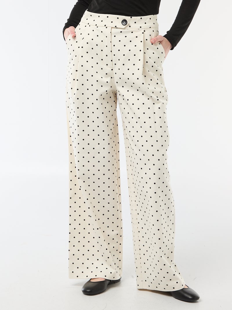 Pantaloni ampi a pois Bianco - Kiabi