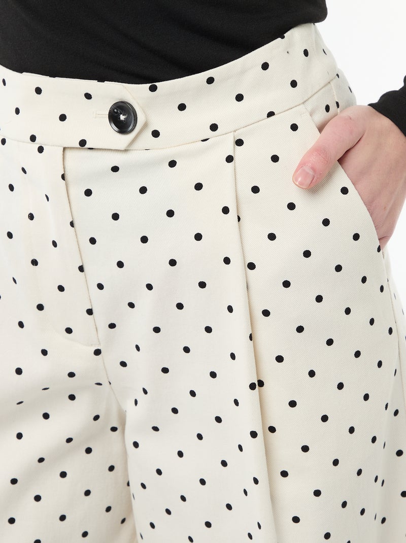 Pantaloni ampi a pois Bianco - Kiabi
