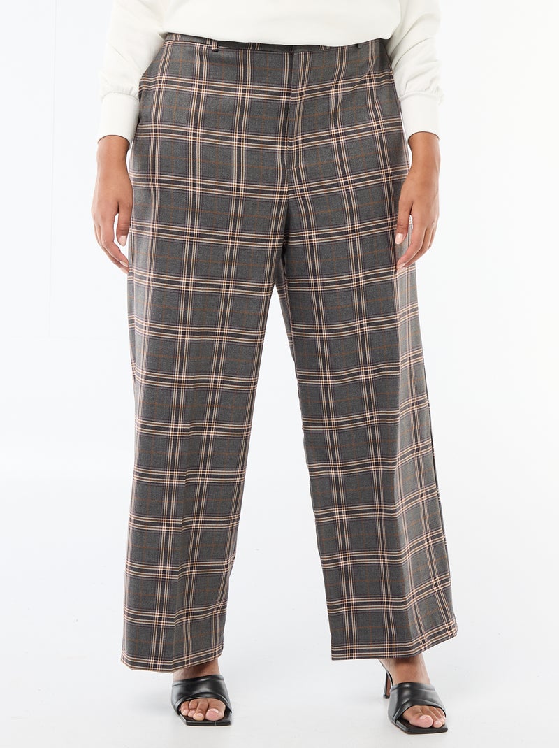 Pantaloni ampi a quadri Grigio - Kiabi