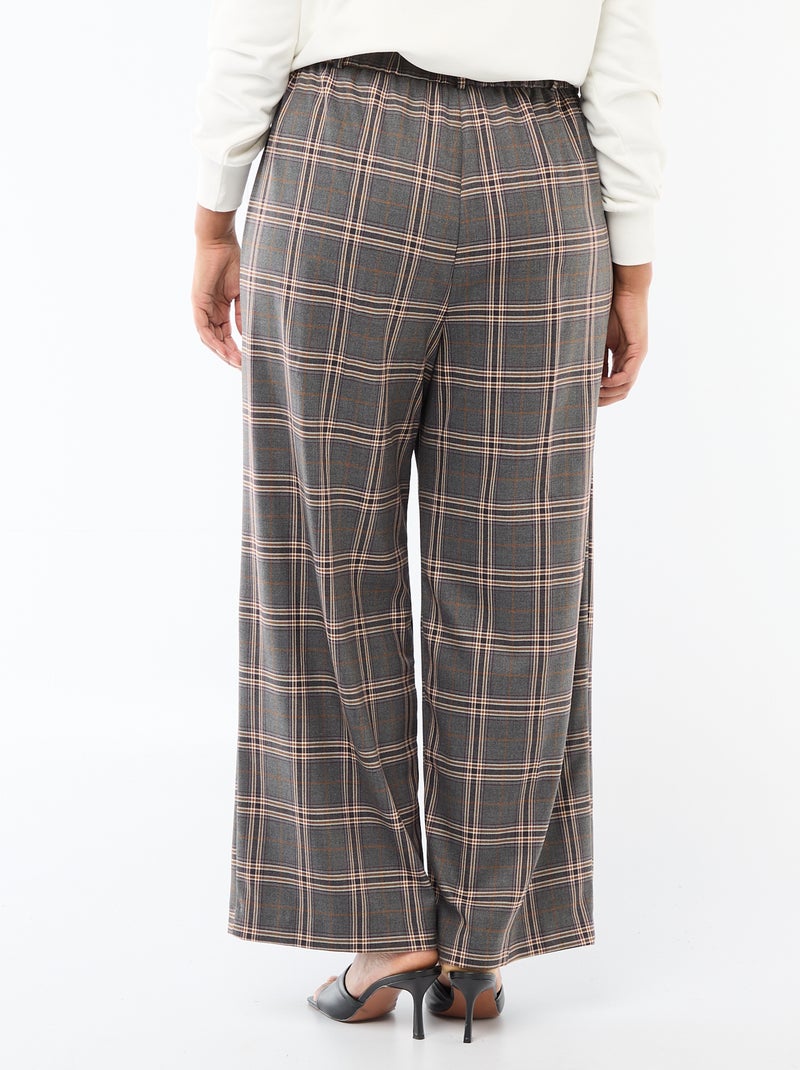 Pantaloni ampi a quadri Grigio - Kiabi