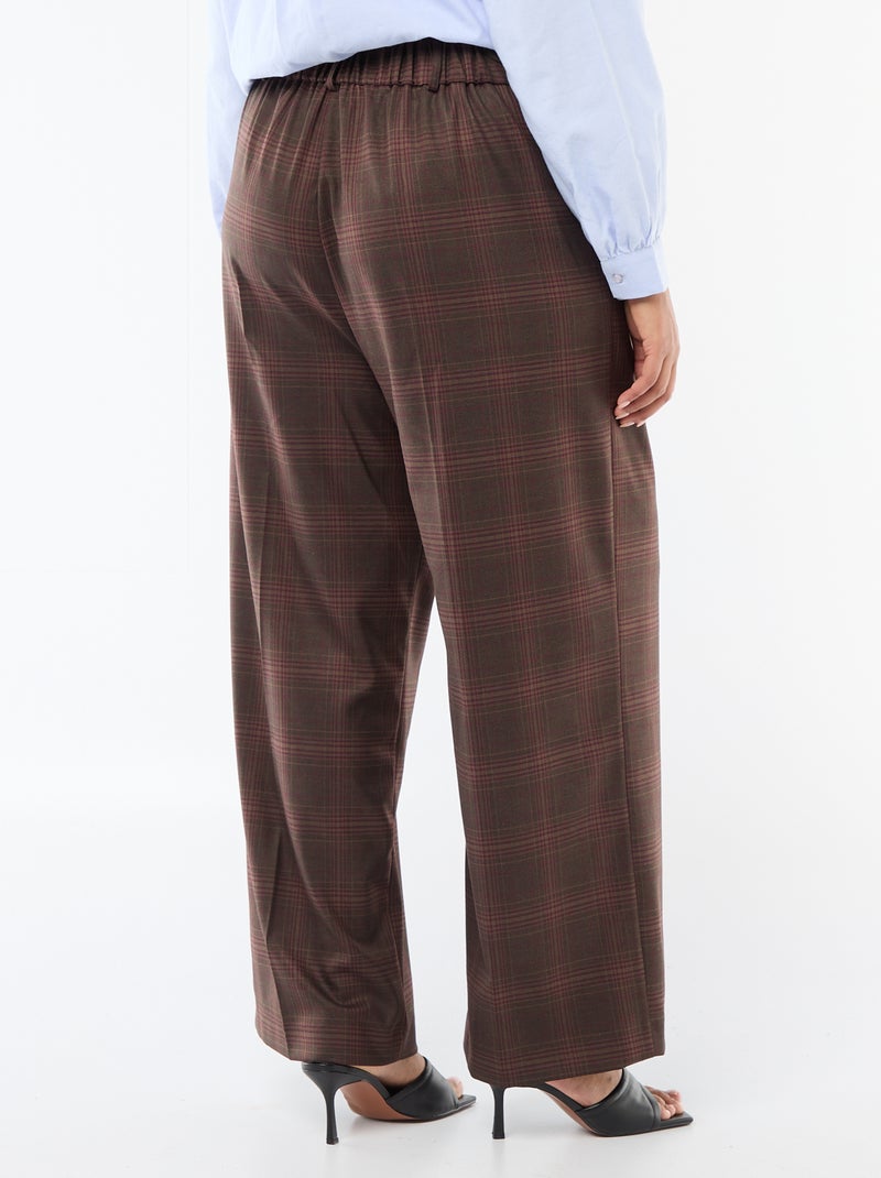 Pantaloni ampi a quadri Marrone - Kiabi