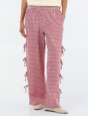 Pantaloni ampi a quadri vichy