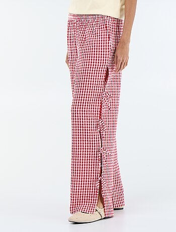 Pantaloni ampi a quadri vichy