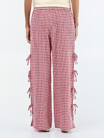 Pantaloni ampi a quadri vichy