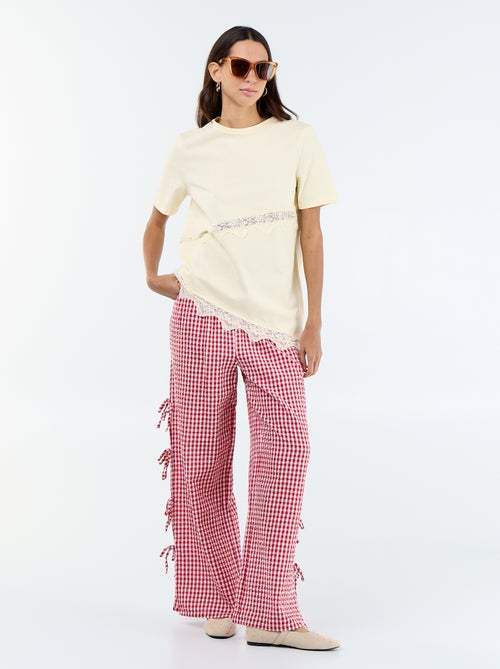 Pantaloni ampi a quadri vichy - Kiabi