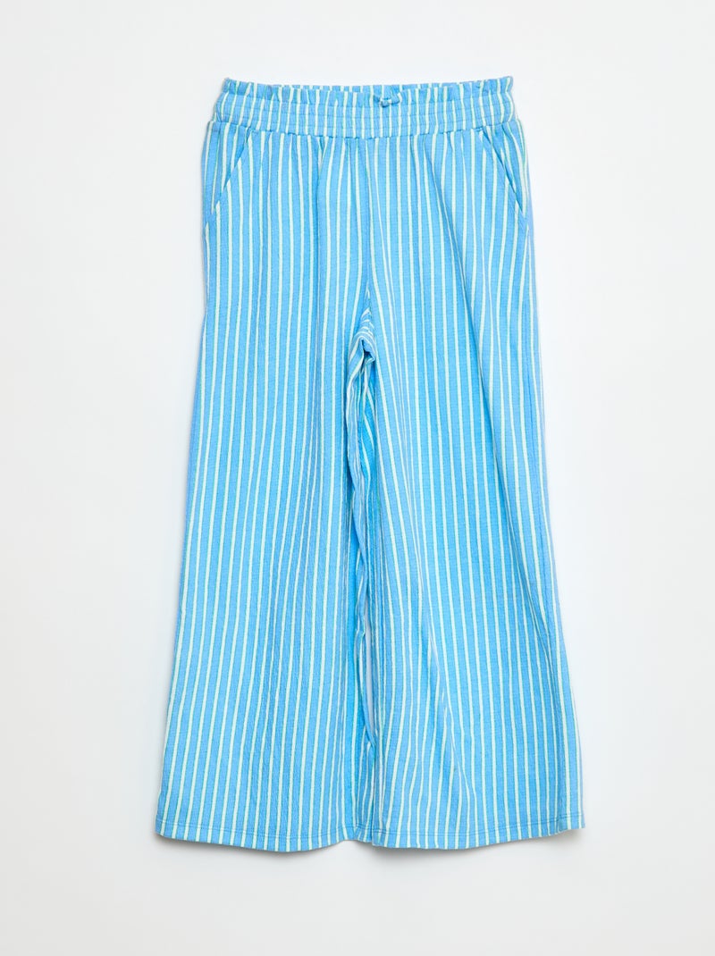 Pantaloni ampi a righe Blu - Kiabi
