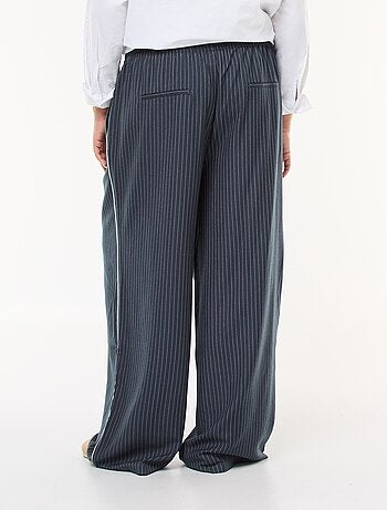 Pantaloni ampi a righe con elastico in vita