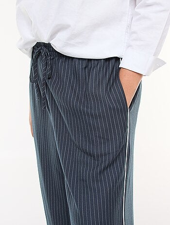 Pantaloni ampi a righe con elastico in vita