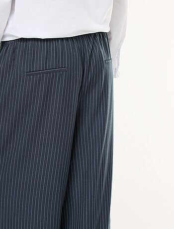 Pantaloni ampi a righe con elastico in vita