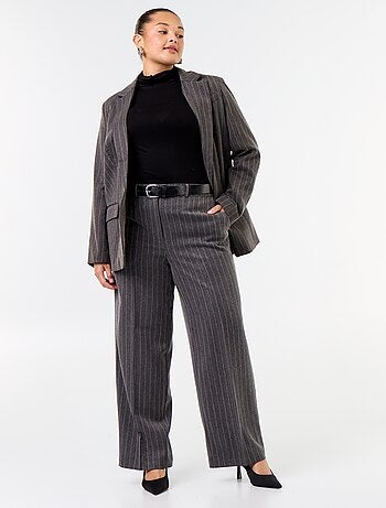Pantaloni ampi a righe con strass
