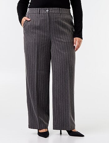 Pantaloni ampi a righe con strass