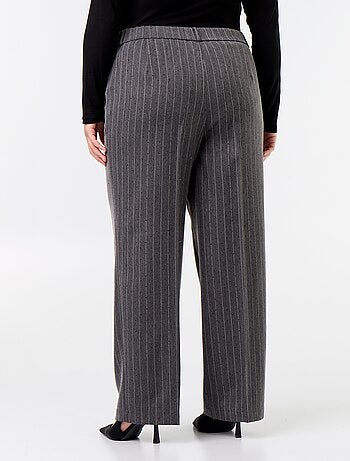 Pantaloni ampi a righe con strass