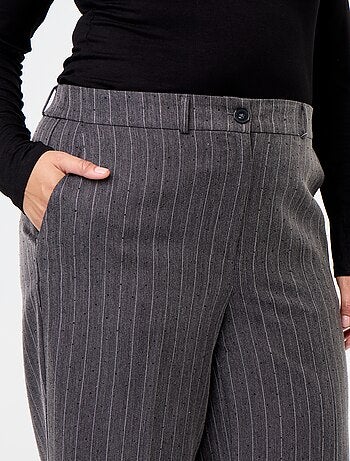 Pantaloni ampi a righe con strass