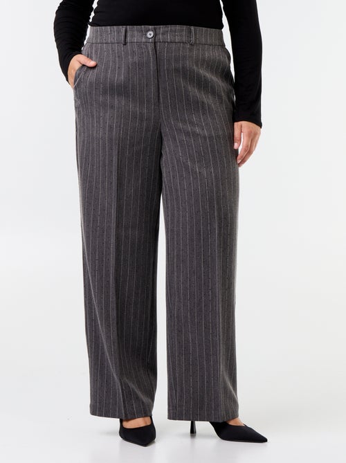 Pantaloni ampi a righe con strass - Kiabi