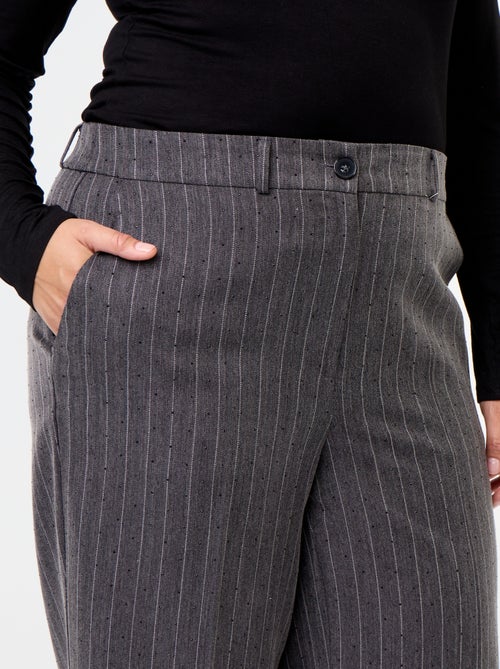 Pantaloni ampi a righe con strass - Kiabi