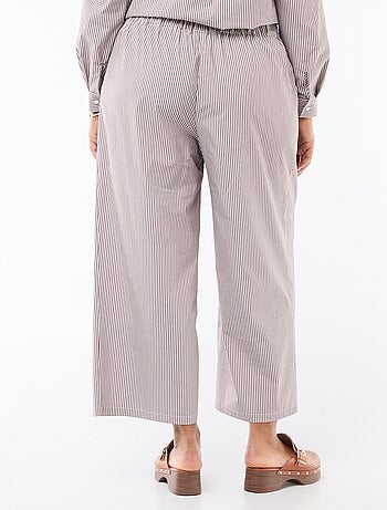 Pantaloni ampi a righe in popeline