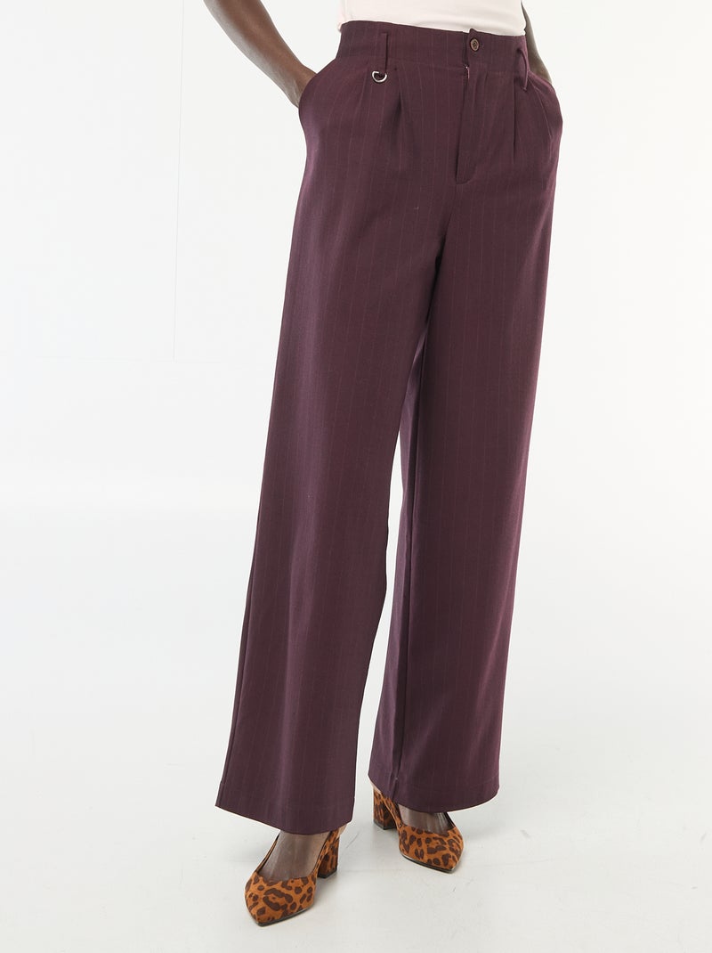 Pantaloni ampi a righe Rosso - Kiabi