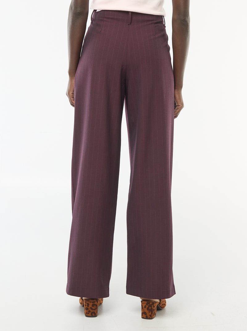 Pantaloni ampi a righe Rosso - Kiabi