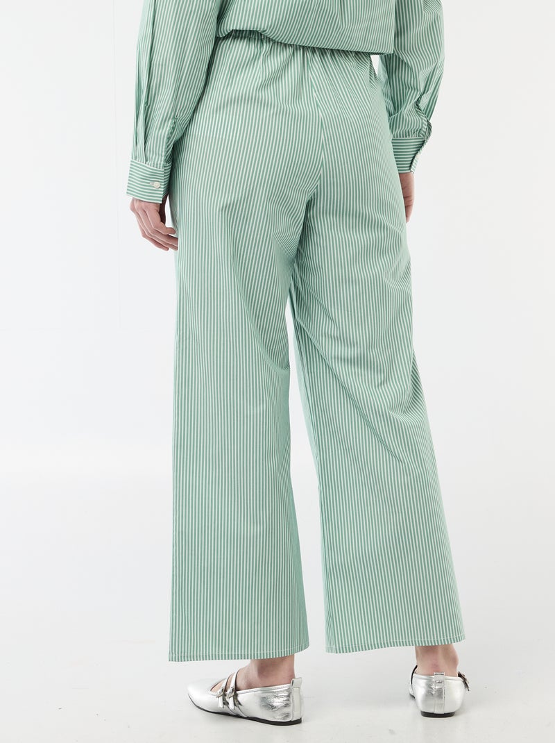 Pantaloni ampi a righe Verde - Kiabi