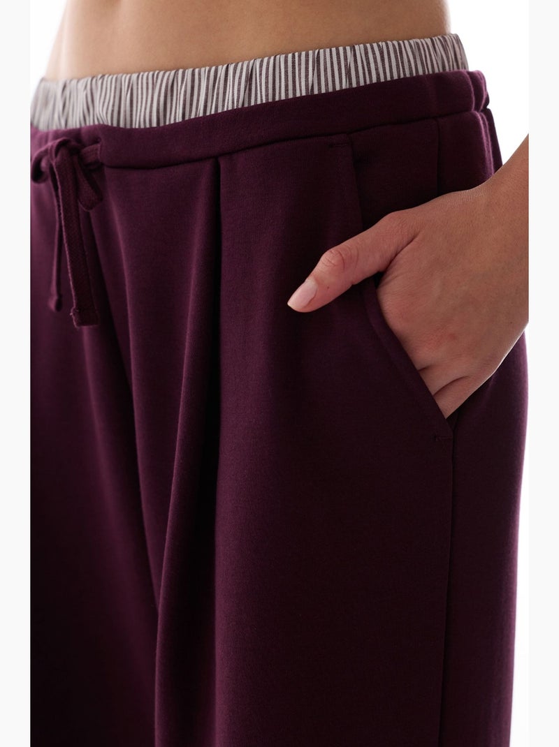 Pantaloni ampi a strati penti Rosso bordeaux - Kiabi