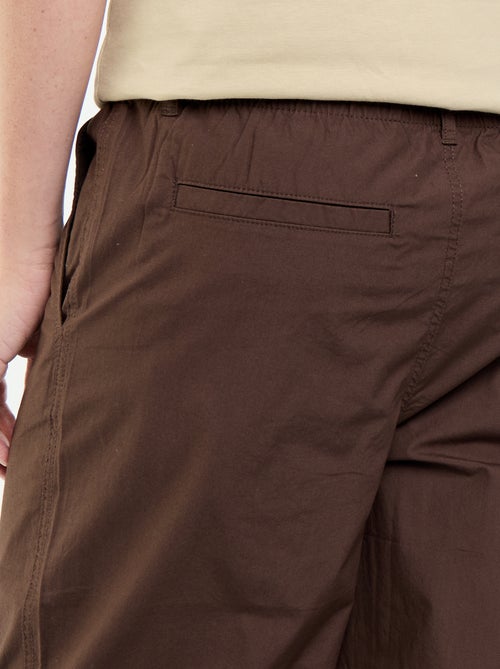 Pantaloni ampi a tinta unita in popeline - Kiabi