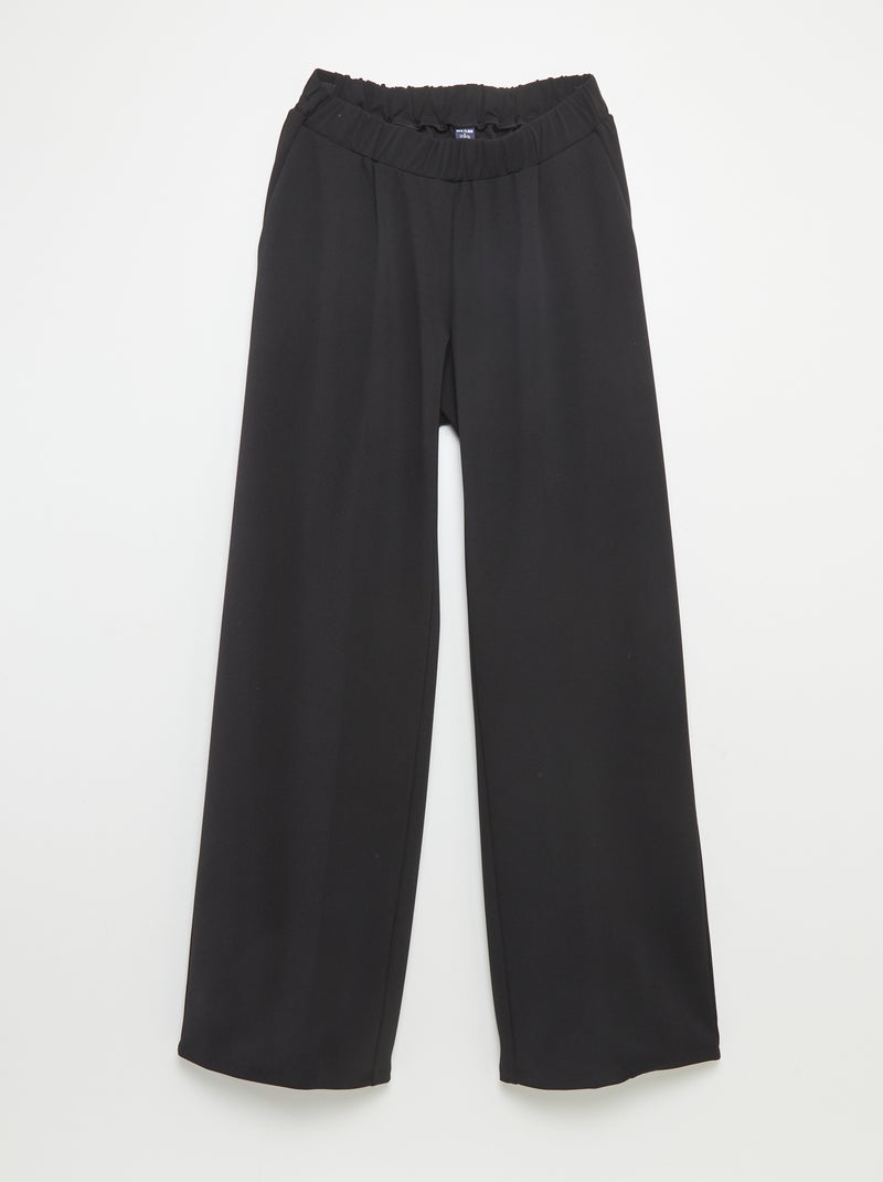 Pantaloni ampi a vita alta - collezione facili da indossare nero - Kiabi