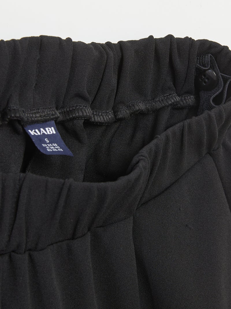 Pantaloni ampi a vita alta - collezione facili da indossare nero - Kiabi