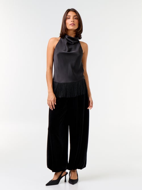 Pantaloni ampi a vita alta a palloncino in velluto - Kiabi Pantaloni ampi a vita alta a palloncino in velluto - Kiabi