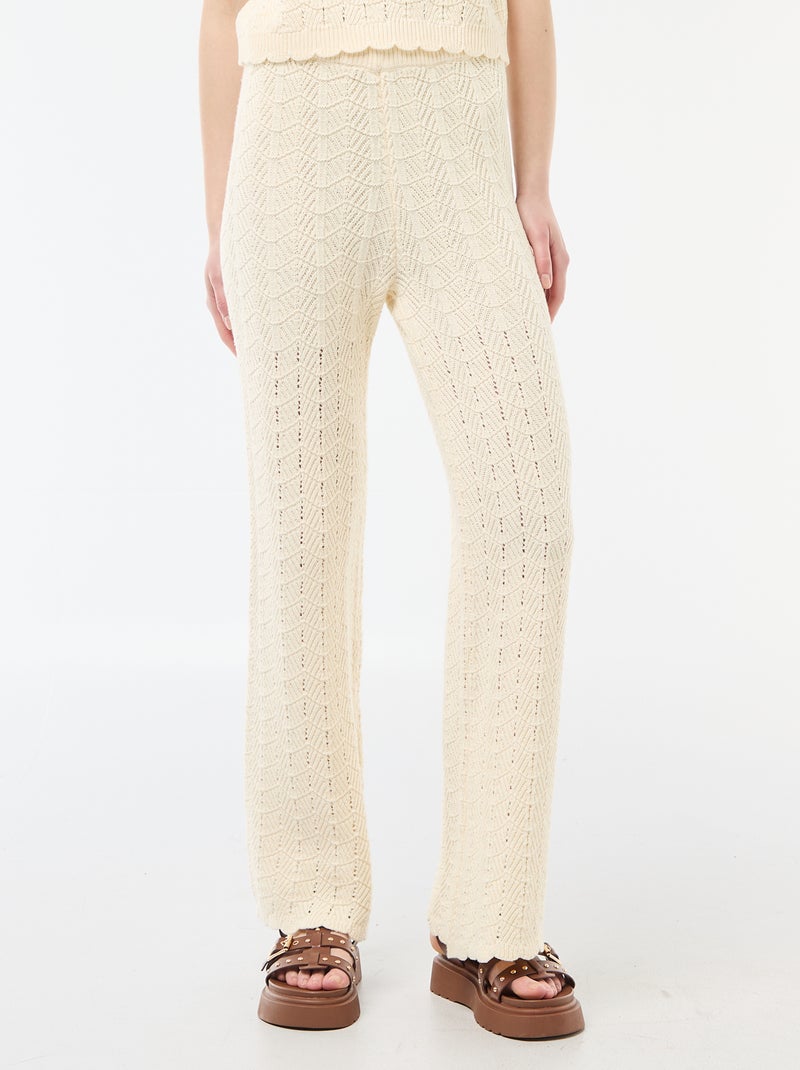 Pantaloni ampi all'uncinetto Beige - Kiabi