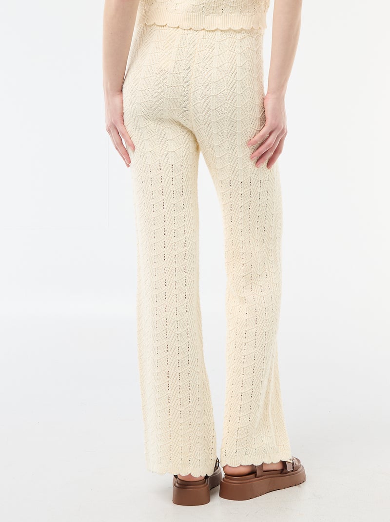 Pantaloni ampi all'uncinetto Beige - Kiabi