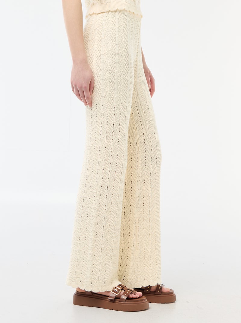 Pantaloni ampi all'uncinetto Beige - Kiabi