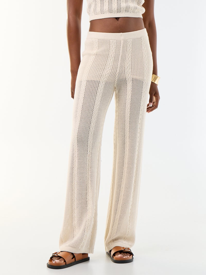 Pantaloni ampi all'uncinetto Beige - Kiabi