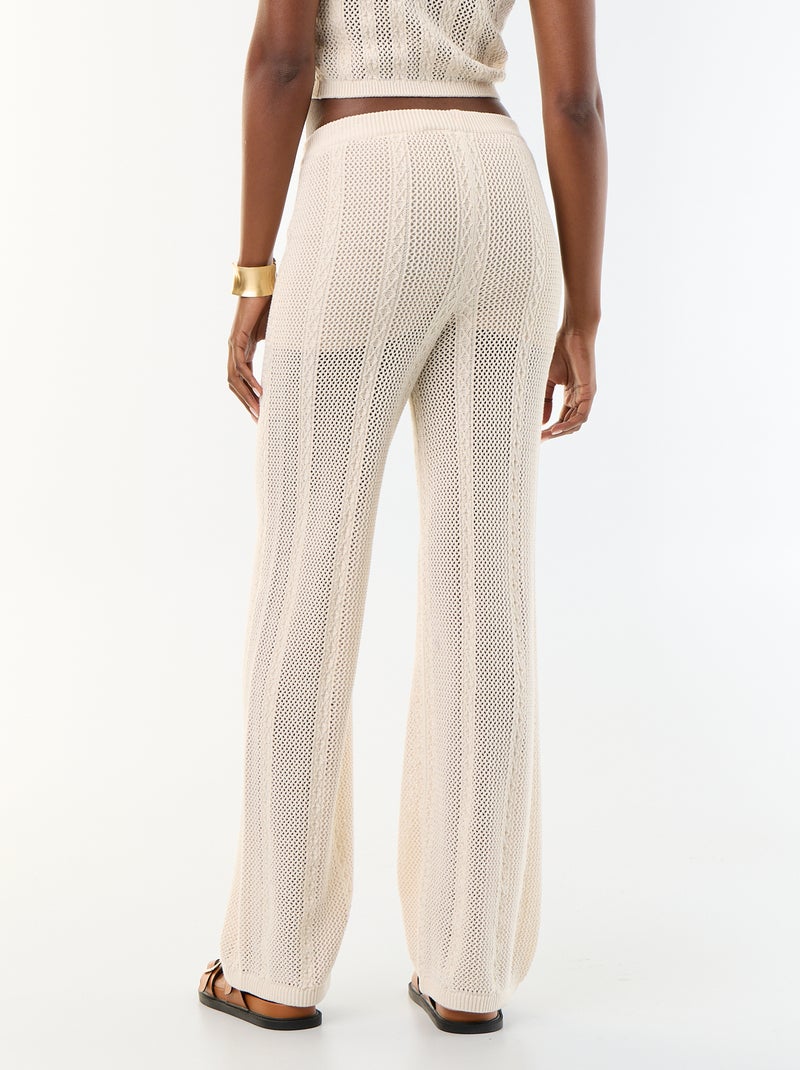 Pantaloni ampi all'uncinetto Beige - Kiabi