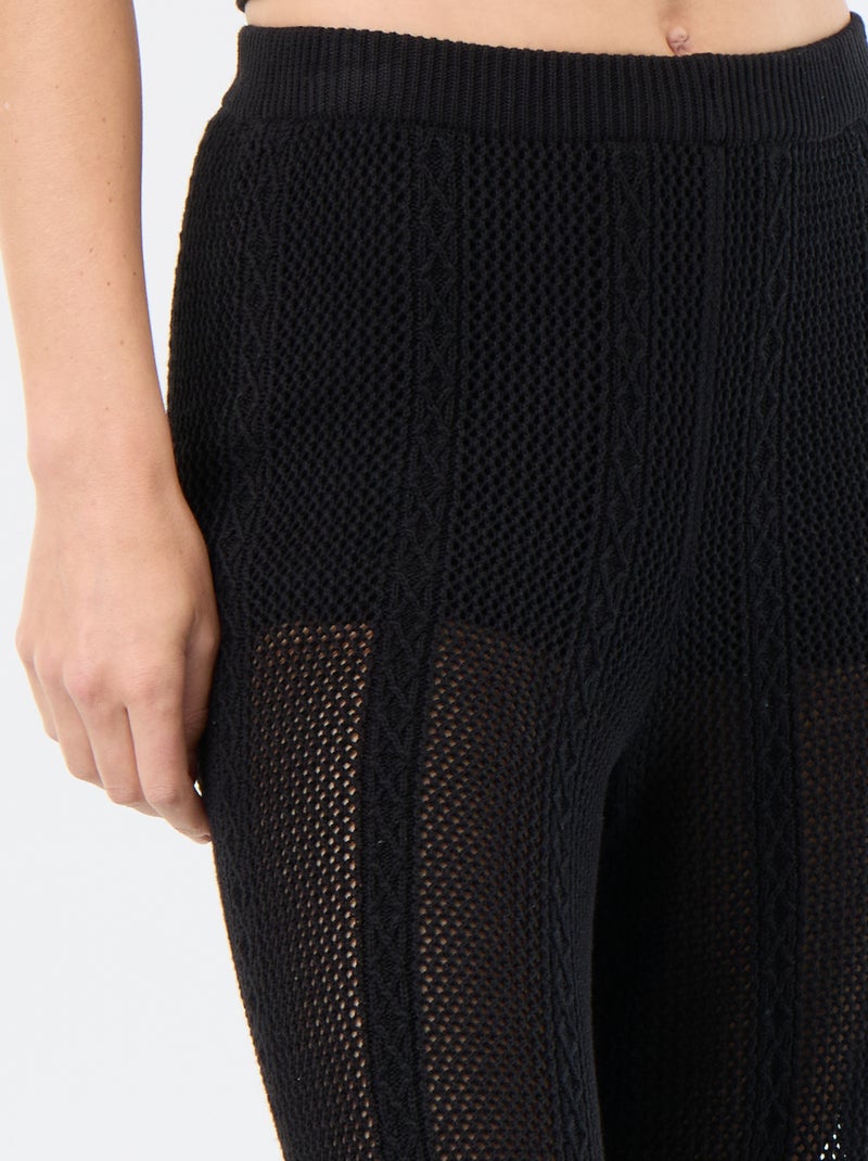Pantaloni ampi all'uncinetto Nero - Kiabi