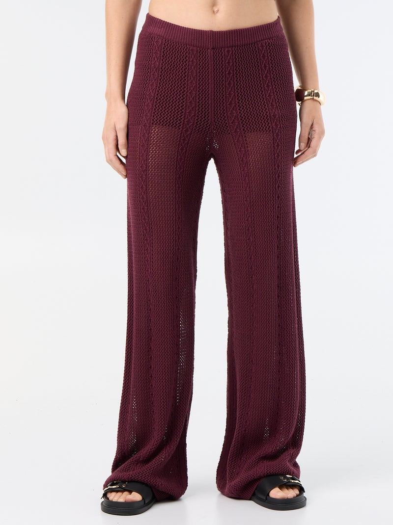 Pantaloni ampi all'uncinetto Rosso - Kiabi