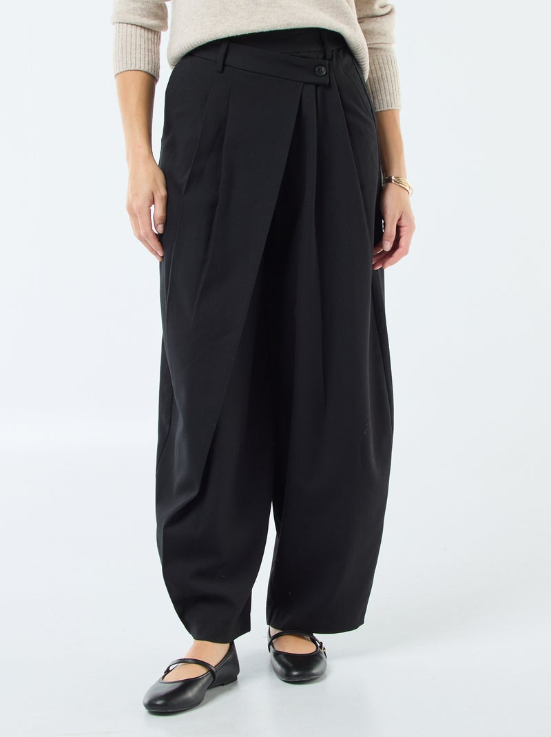 Pantaloni ampi asimmetrici Nero - Kiabi