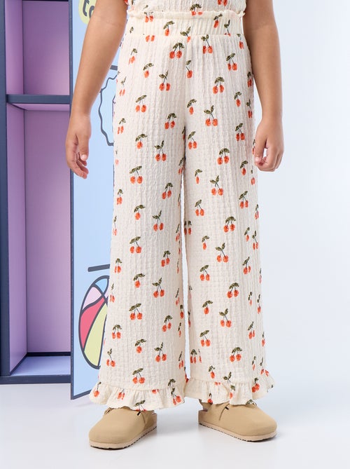 Pantaloni ampi con balze sul fondo - Kiabi Pantaloni ampi con balze sul fondo - Kiabi