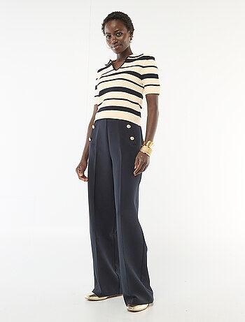 Pantaloni ampi con bottoni alla marinara