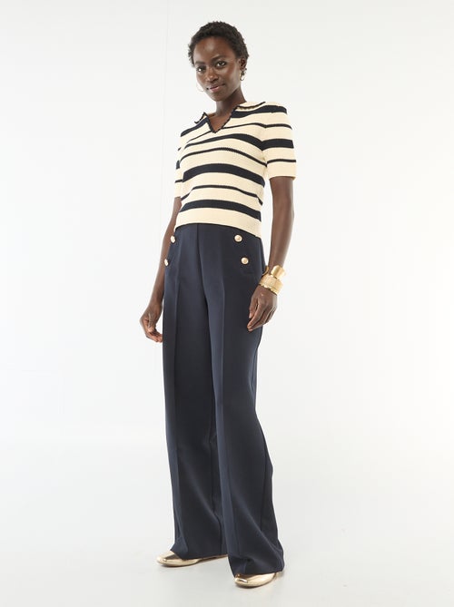 Pantaloni ampi con bottoni alla marinara - Kiabi